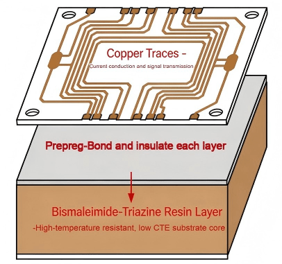 Simple Bismaleimide Triazine Bt Pcb Structure Diagram