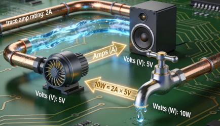 Watts Amps Volts Pcb Analogy Infographic Hcjmpcba