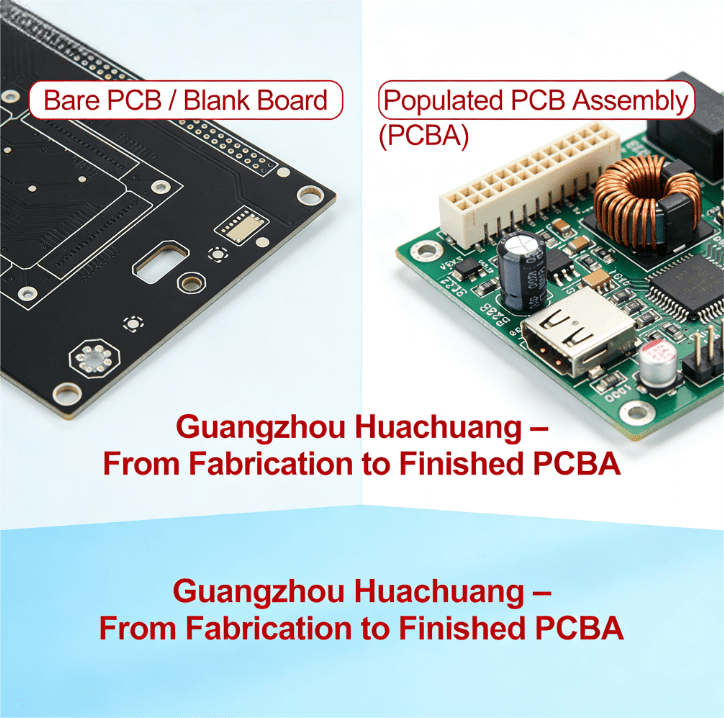 Hcjmpcba Comparison Between Pcb Bare Boards And Pcba With Components Installed