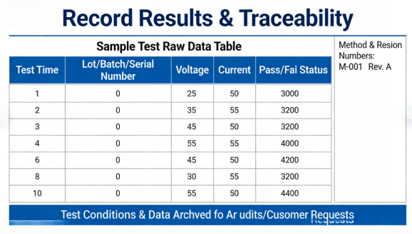 Test Result Records And Traceability