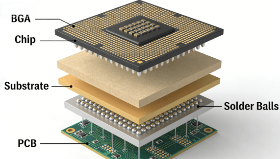 3d Sectional View Of Bga Ball Structure