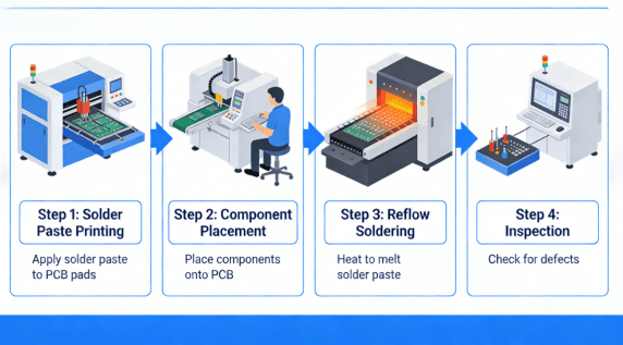 Smt + Reflow Soldering Process