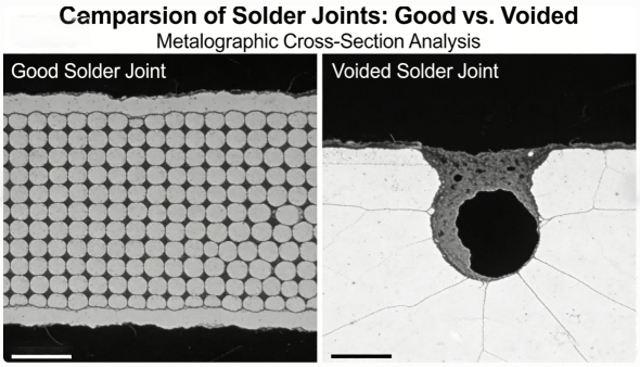 Hcjmpcba Lead Free Solder Comparison Diagram Of Metallographic Sections Of Weld Spots