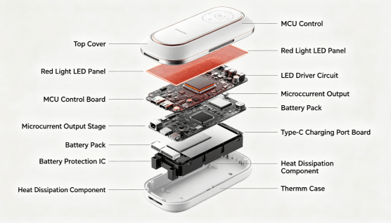 Exploded View Of The Internal Structure Of A Beauty Device