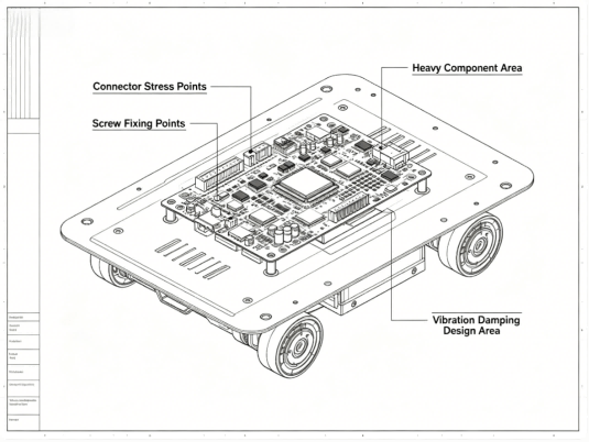 Structural Diagram Of The Robot Control Board Mounted On The Metal Chassis Hcjmpcba