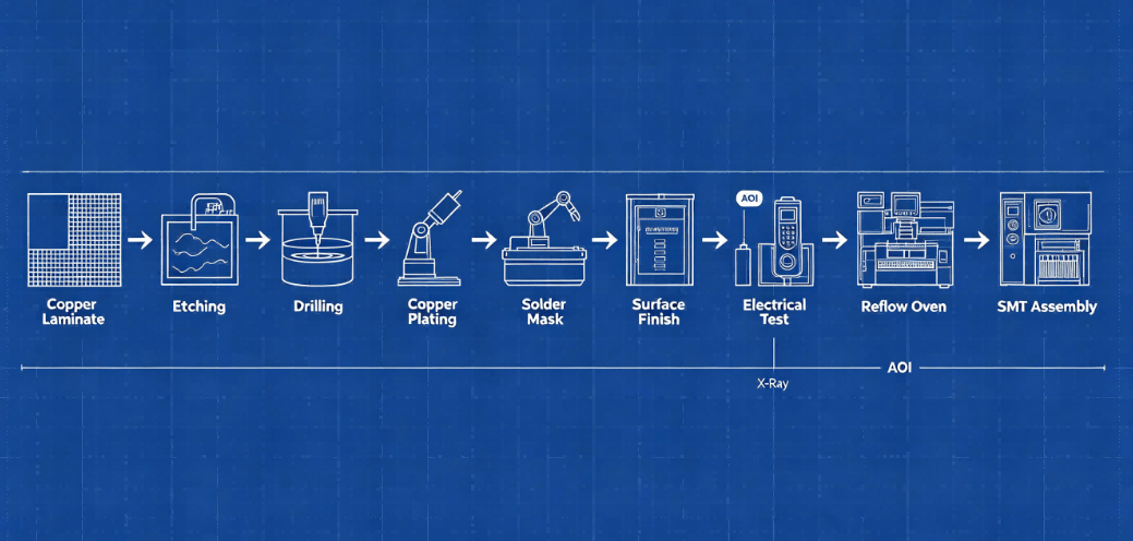Hcjmpcba Pcb Manufacturing Process Flow