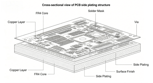 Cross Sectional View Of Pcb Side Plating Structure Hcjmpcba