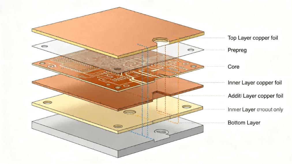 Exploded View Of Laminated Structure For Hcjmpcba Multi Layer Pcb Board