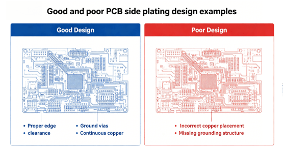 Good And Poor Pcb Side Plating Design Examples Hcjmpcba