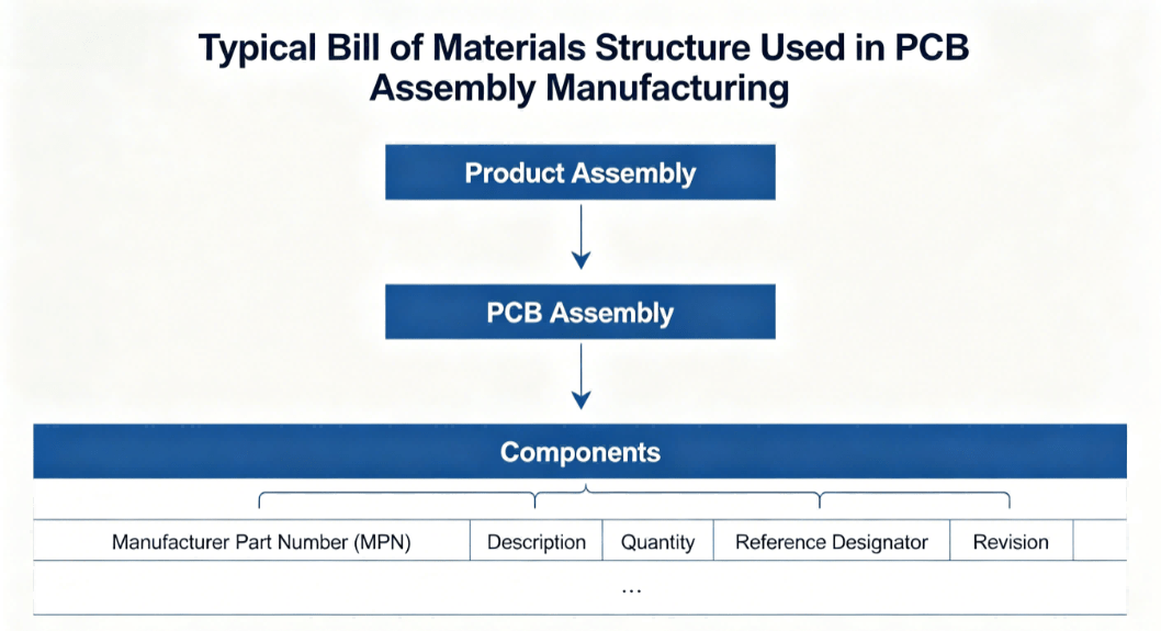 Typical Bill Of Materials Structure Used In Pcb Assembly Manufacturing Hcjmpcba