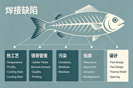 Fishbone Diagram Of The Root Causes Of Welding Defects Hcjmpcba