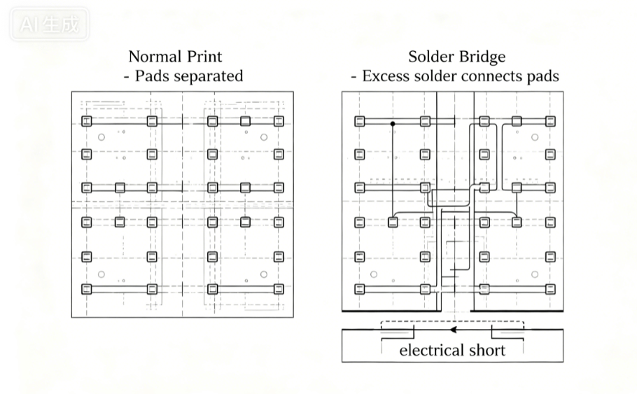 Solder Bridge Formation Schematic Diagram