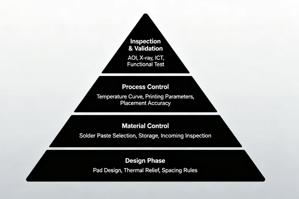Welding Quality Prevention Strategy Framework Diagram Hcjmpcba