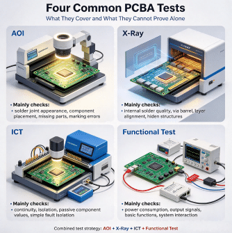 Comparison Of Aoi X Ray Ict And Functional Testing In Pcba Manufacturing
