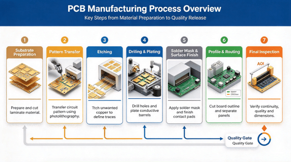 Printed Circuit Board Fabrication Process From Material Preparation To Final Inspection